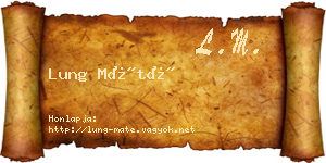 Lung Máté névjegykártya
